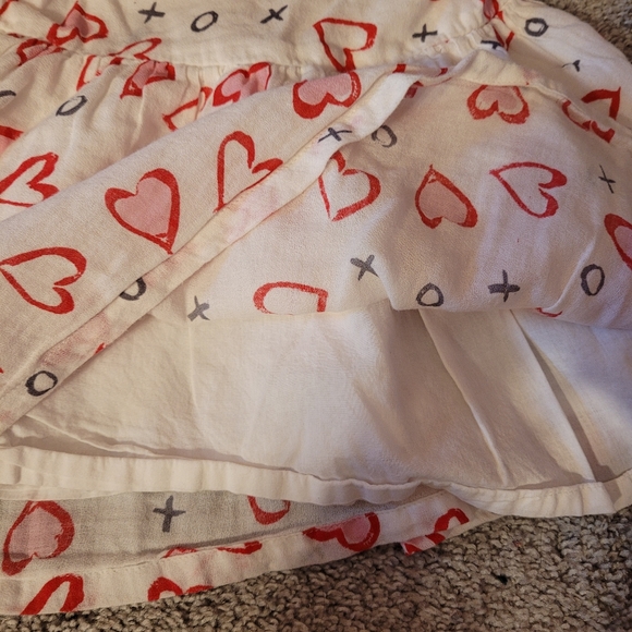 Old Navy 12-18M Dress White Pink Red Hearts Lined Short Sleeve - Picture 3 of 4